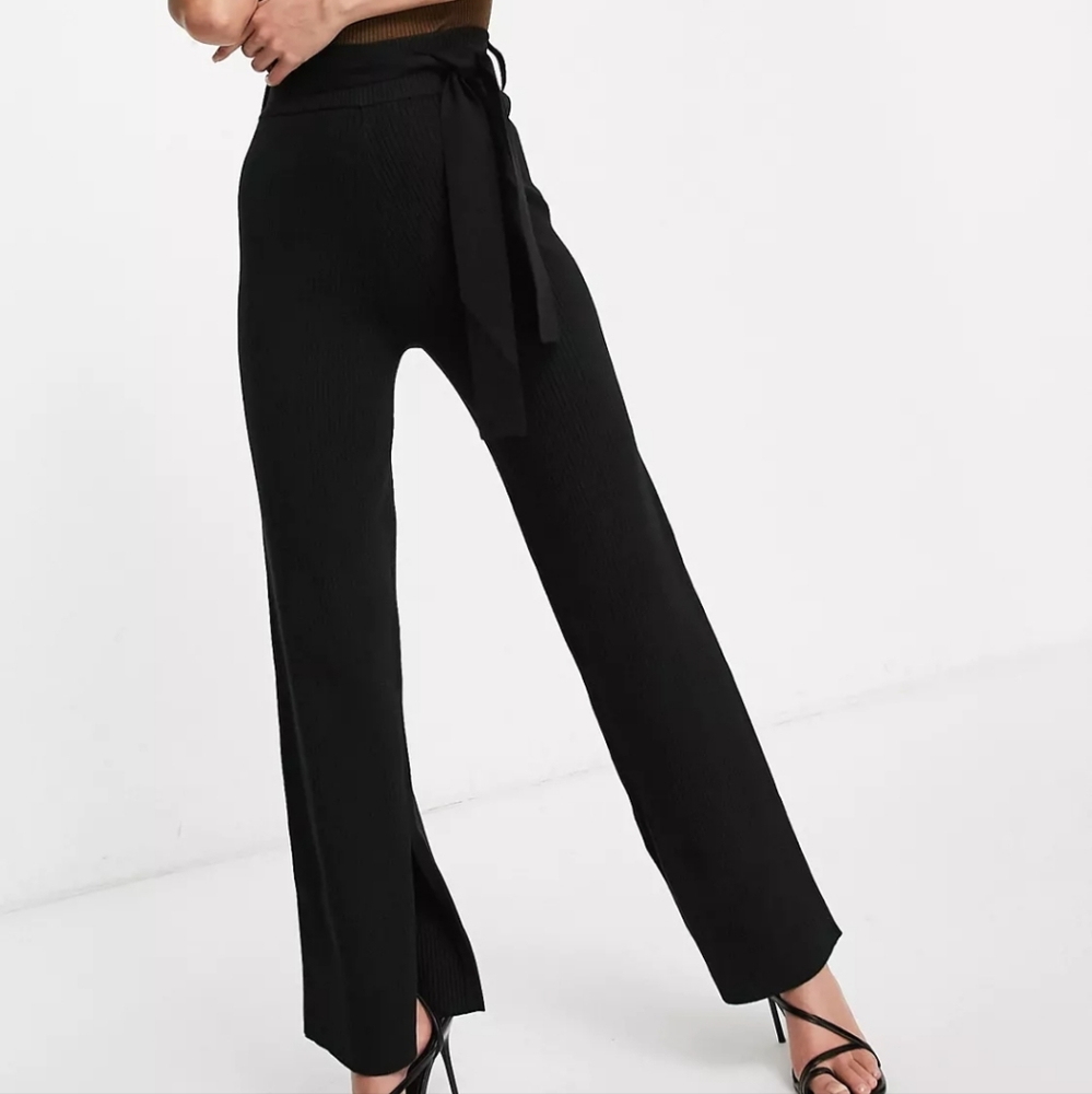 High rise knit pants